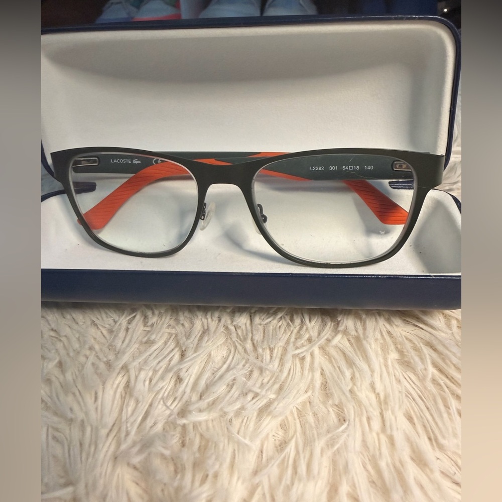 Lacoste Men's Glasses L2282301 in Matte Green and Orange with case